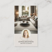 インテリアデザイナースクリプト名フォトQRタン 名刺 (正面)