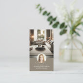 インテリアデザイナースクリプト名フォトQRトープ 名刺 (スタンド正面)