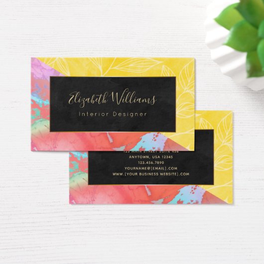 インテリアデザイナートロピカルカラーの名刺 (デスク)