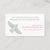 インテリアデザイナーフォークの鳥のパターン 名刺 (裏面)