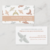 インテリアデザイナーフォークの鳥のパターン 名刺 (正面/裏面)