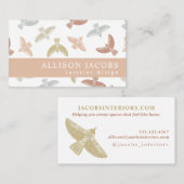 インテリアデザイナーフォークの鳥のパターン 名刺 (正面/裏面)