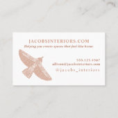 インテリアデザイナーフォークの鳥のパターン 名刺 (裏面)