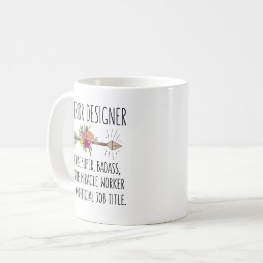 インテリアデザイナーホームオフィスデコレータギフトアイディア コーヒーマグカップ (正面左)