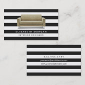 インテリアデザイナーホームステージング – クラシックストライプ 名刺 (正面/裏面)