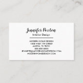 インテリアデザイナーホームデコレータシックモダン 名刺 (裏面)