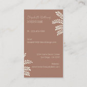 インテリアデザイナーモカ縦型名刺 名刺 (裏面)