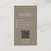 インテリアデザイナーモノグラムフォトQRトープ 名刺 (裏面)