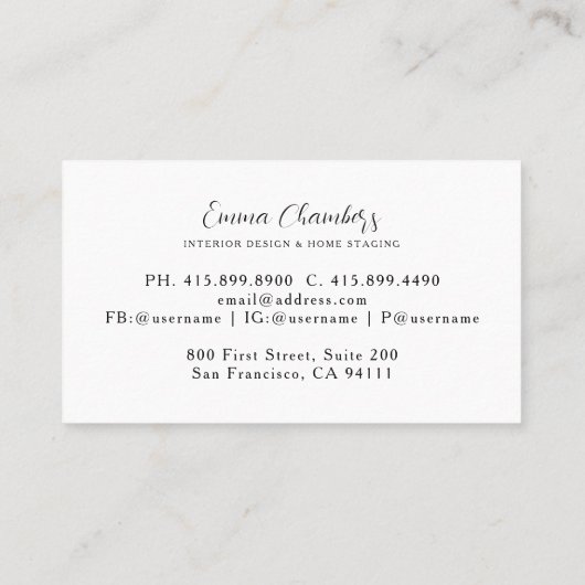 インテリアデザイナールームインテリア名刺 名刺 (裏面)