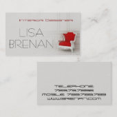 インテリアデザイナーレッドチェアリビングルームデコレータ 名刺 (正面/裏面)