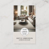 インテリアデザイナーロゴ写真QRソーシャルメディアTan 名刺 (正面)