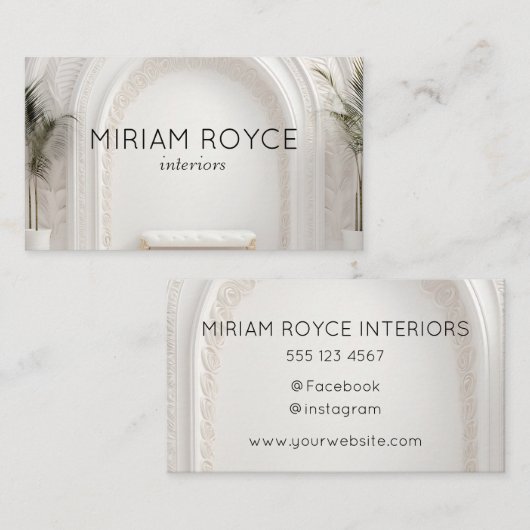 インテリアデザイナー名刺ホワイト 名刺 (正面/裏面)