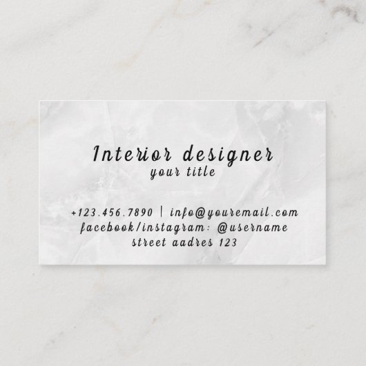 インテリアデザイナー名刺 名刺 (裏面)