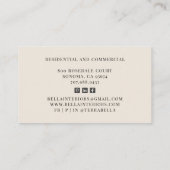 インテリアデザイナー木炭グレークリームパターン 名刺 (裏面)