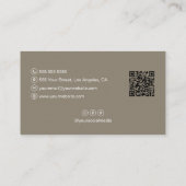 インテリアデザイナー スクリプト 名前 写真 QR タイプ 名刺 (裏面)