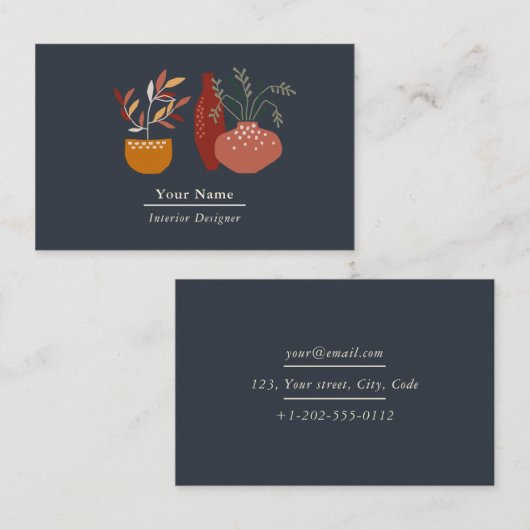 インテリアデザイナー、ハウスプラント名刺 名刺 (正面/裏面)