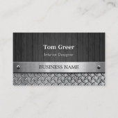 インテリアデザイナー – 木と金属の外観 名刺 (正面)