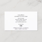 インテリアデザイフランスのナフローラ椅子型バス 名刺 (裏面)