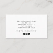 インテリアデザイモダンザ自然のリーフパターン 名刺 (裏面)