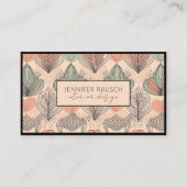 インテリアデザイモダンナー抽象芸術ボホクリームグリーン 名刺 (正面)