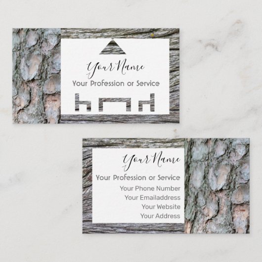 インテリアデザインと家具のための木製フレーム! 名刺 (正面/裏面)