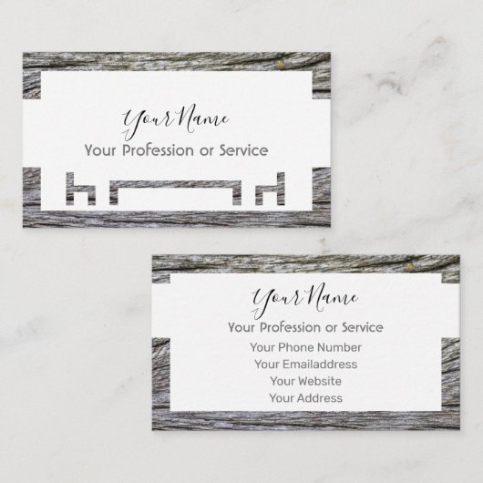 インテリアデザインと家具のための木製フレーム! 名刺 (正面/裏面)