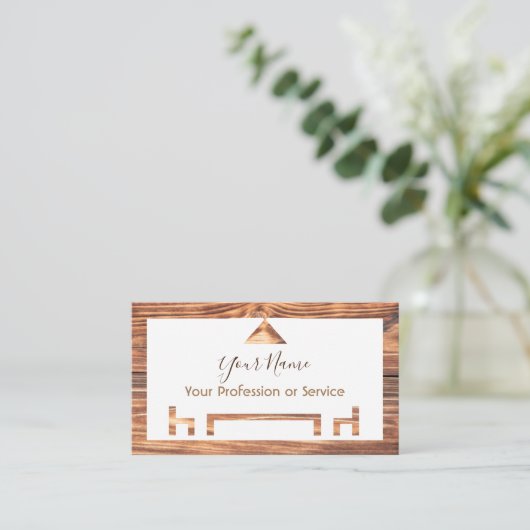 インテリアデザインと家具のための木製フレーム! 名刺 (スタンド正面)