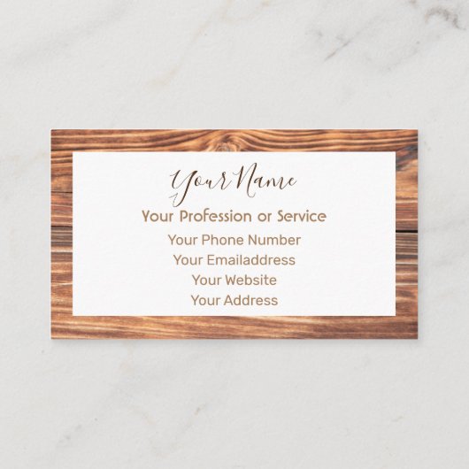 インテリアデザインと家具のための木製フレーム！ 名刺 (裏面)