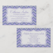 インテリアデザインのジグザグパープルブルー名刺 名刺 (正面/裏面)