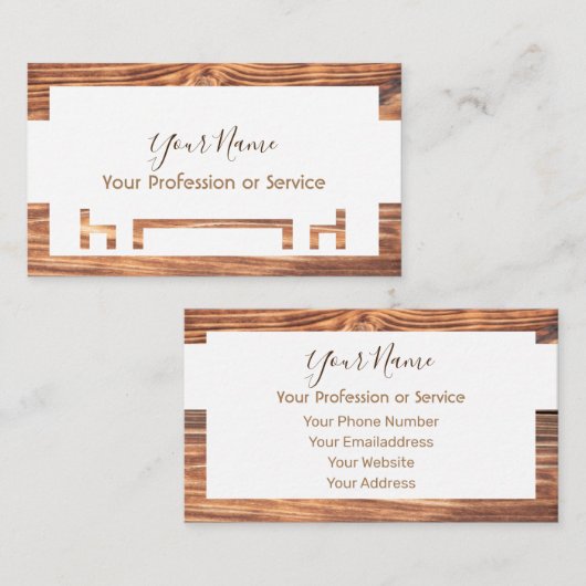 インテリアデザインや家具のための木製フレーム!bu 名刺 (正面/裏面)