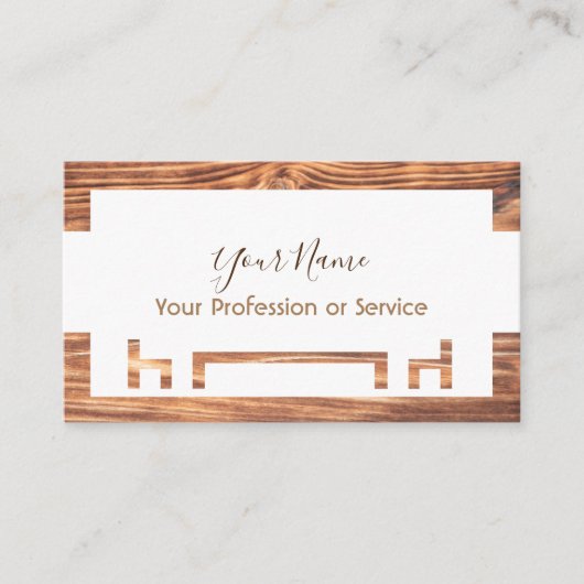 インテリアデザインや家具のための木製フレーム！bu 名刺 (正面)