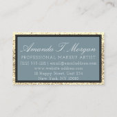 インテリアデザインイベントプランナーロゴ金ゴールドスモーキーブルー 名刺 (裏面)