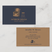 インテリアデザインソファテーブルピローネイビー 名刺 (正面/裏面)