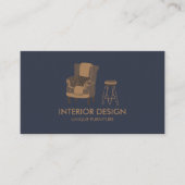 インテリアデザインソファテーブルピローネイビー 名刺 (正面)