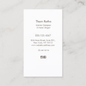 インテリアデザインデザイナー水彩肘掛け椅子 コーリングカード (裏面)