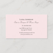 インテリアデザインピンクフランスのチェア 名刺 (裏面)