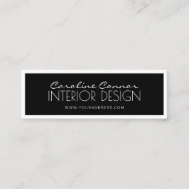 インテリアデザインブラック&ホワ縁どイトカード スキニー名刺