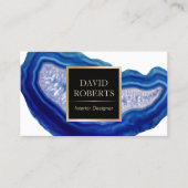 インテリアデザインブルー瑪瑙モダン石 名刺 (正面)