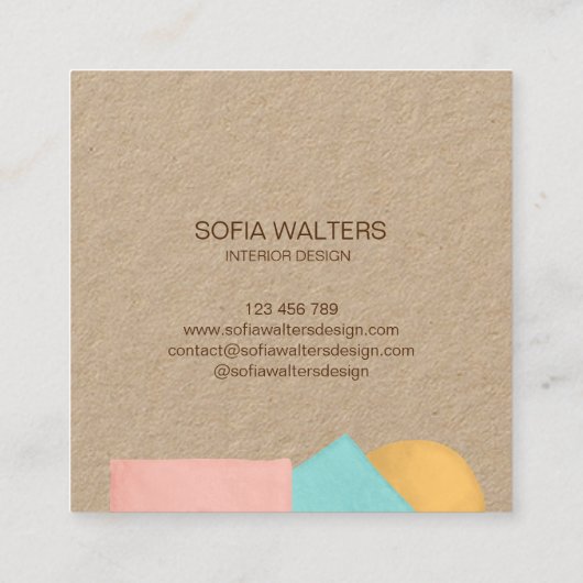 インテリアデザインホームステージン実在グエステートホテル スクエア名刺 (裏面)