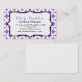 インテリアデザイン事業用円形パープルパターン 名刺 (正面/裏面)