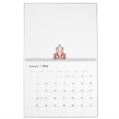 インテリアデザイン壁紙レッドフラワーズホワイトバック カレンダー (1月 2026)