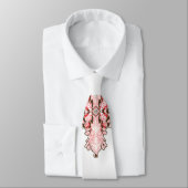 インテリアデザイン壁紙レッドフラワーズホワイトバック ネクタイ (タイ)