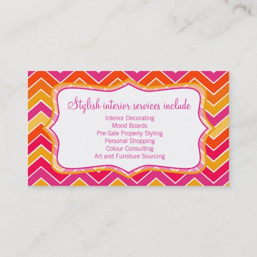 インテリアデザイン山形ジグザグはっきりした名刺 名刺 (裏面)