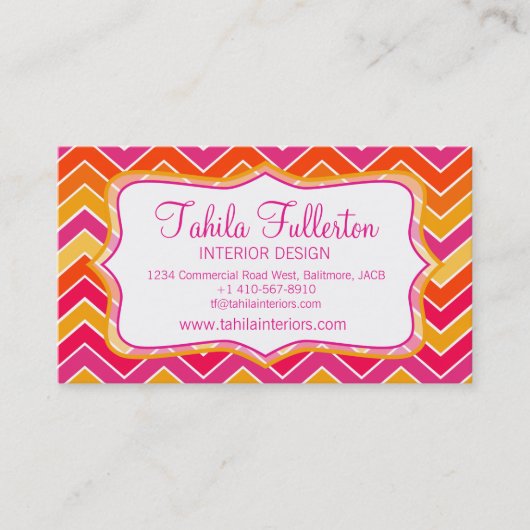 インテリアデザイン山形ジグザグはっきりした名刺 名刺 (正面)