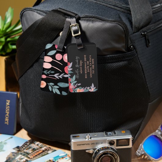 インテリアデザイ色彩の鮮やかン開花荷物タグ ラゲッジタグ (正面&裏面)