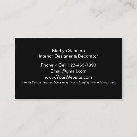 インテリアデザイ飾ナー及びそのクリエイティブ 名刺 (裏面)