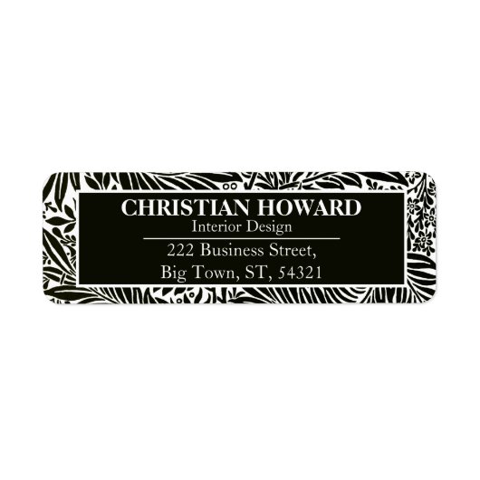 インテリアデザエレガントイナー白黒パターン ラベル (正面)