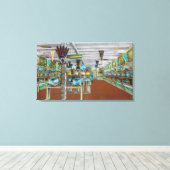 インテリアビュー深い海水族館 キャンバスプリント (インサイチュ (ウッドフロア))