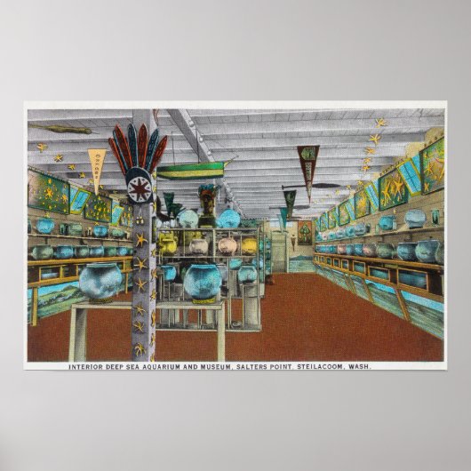インテリアビュー深い海水族館 ポスター (正面)