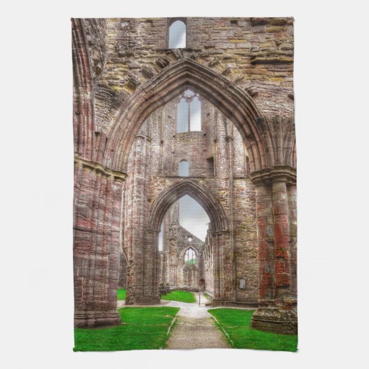 インテリアビューAncient Tintern Abbey Wales, UK キッチンタオル (縦)